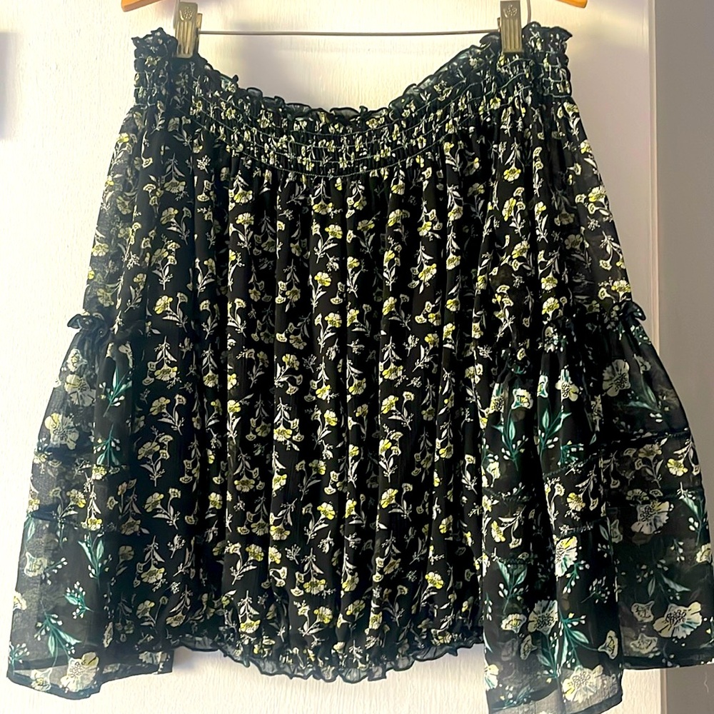 Free People floral bell sleeve off the shoulder top